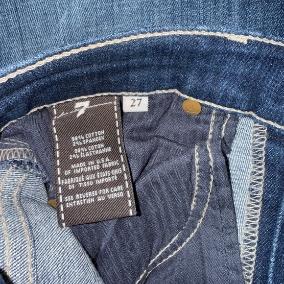 7 For All Mankind Womens Jeans 27 Straight Leg Blue Denim Graduated Wash - Picture 5 of 9